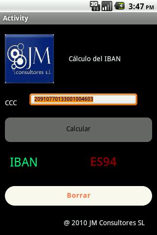 Calculo de los dígitos IBAN