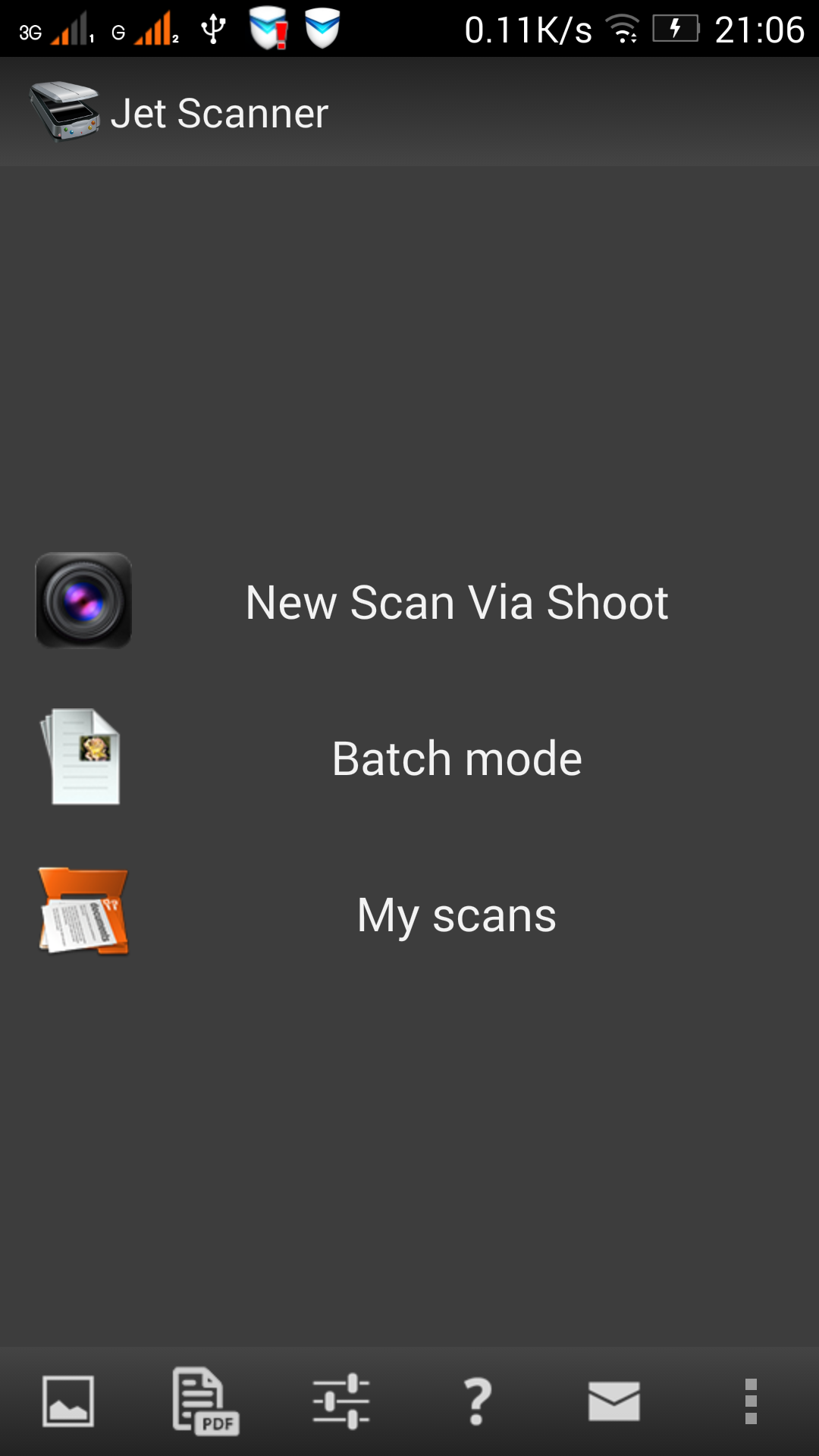 Android application Jet Scanner.  Scan to PDF screenshort