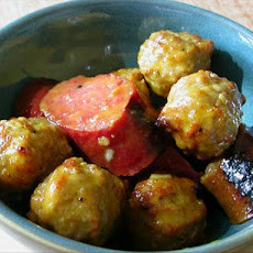 Sweet and Sour Mustard Sausages and Meatballs
