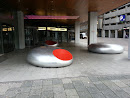 Red Dotted Silvery Benches