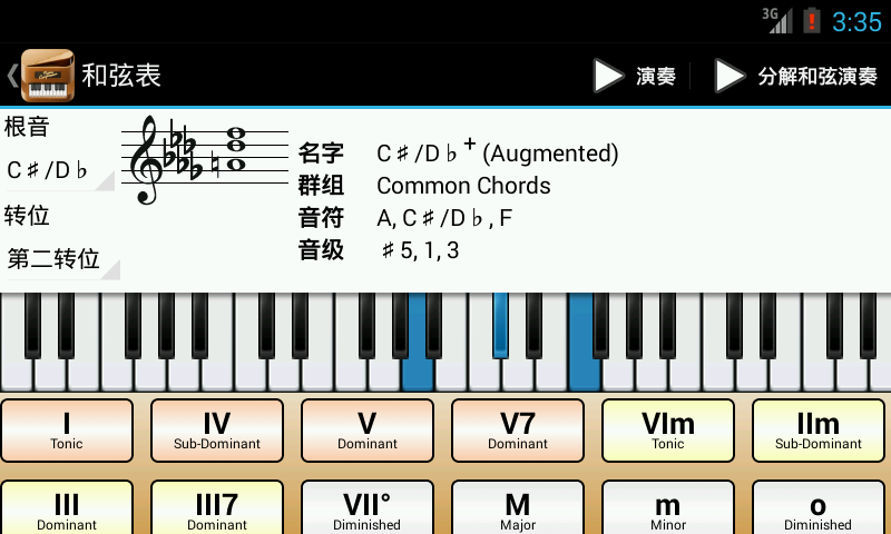 Android application Piano Chords, Scales, Progression Companion PRO screenshort