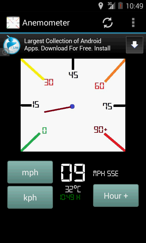 Android application Anemometer screenshort