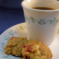 White Chocolate Macadamia Cherry Oatmeal Cookies