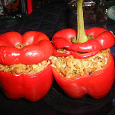 Stuffed Capsicums or Red Bell Peppers