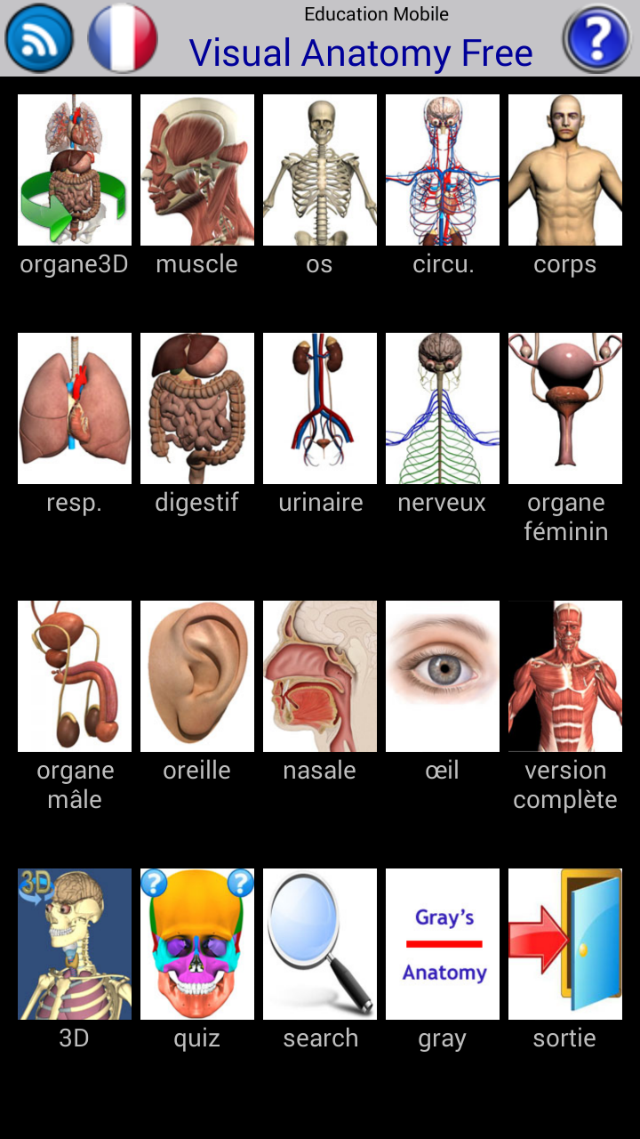 Android application Visual Anatomy Free screenshort
