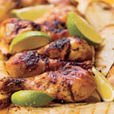 Grilled Beer Chicken with Potato Slabs