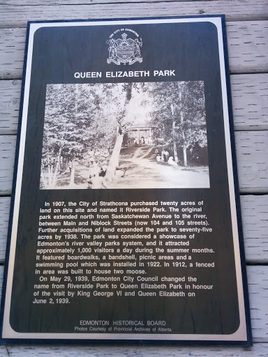 Queen Elizabeth Park Plaque