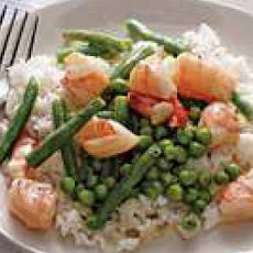 Shrimp over Coconut Rice