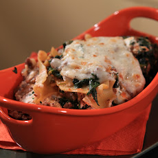Lazy Lasagna with Lamb Ragu, Spinach and Ricotta