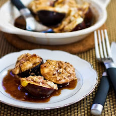 Roasted Figs with Goat Cheese and Balsamic-Agave Glaze