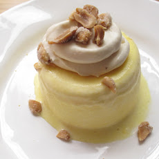 Sweet Corn Semifreddo, Salted Caramel Cream, Candied Peanuts