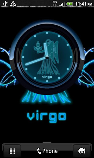 VIRGO - Neon Blue Clock