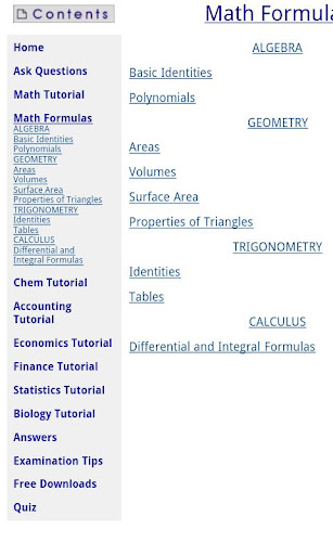 Math Formulas