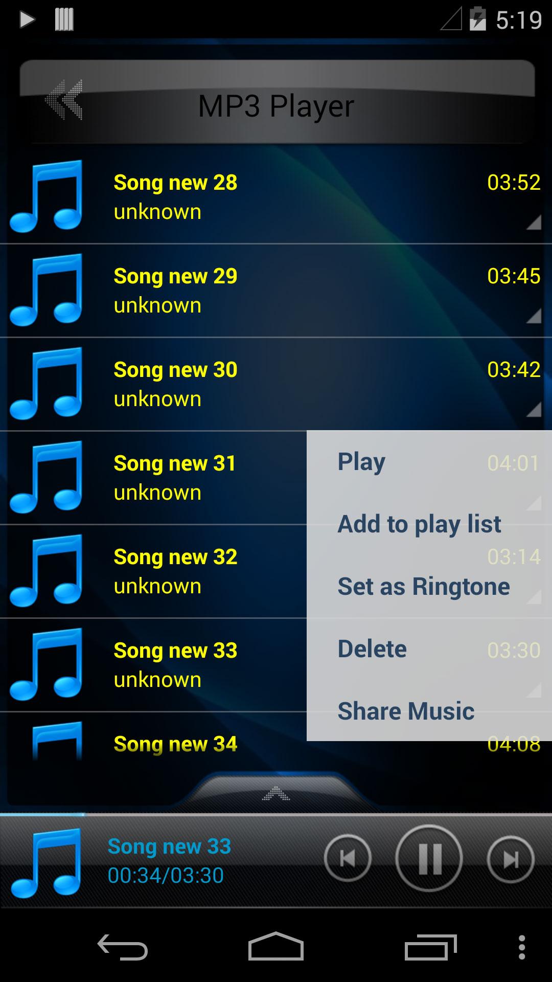 Android application MP3 Player - Music Player & Equalizer screenshort