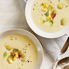 Chilled Butter Bean Soup with Basil-Corn Relish
