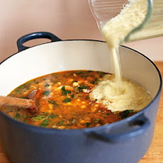 Corn and Crab Soup with Crispy Tortilla Strips