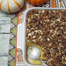 Pumpkin Souffle with Goat Cheese & Hazelnut Streusel