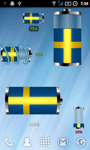 Sweden: Flag Battery Widget