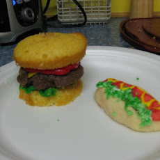 Hot Dog Cookies with Relish and Mustard