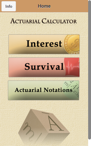 Android application Actuarial Calculator screenshort