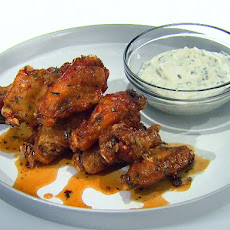 Honey-Rosemary Wings with Greek Yogurt and Lemon Garlic Dipping Sauce