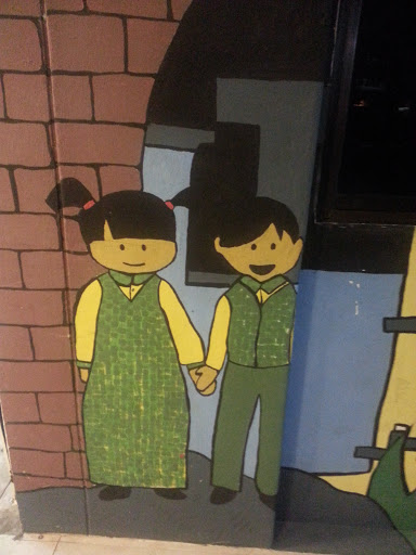 Boy and Girl Wall Mural