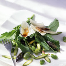 Fava Bean, Asparagus, and Arugula Salad with Shaved Pecorino