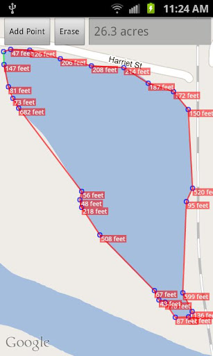 Area Measurement on google Map