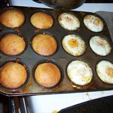 Eggs-in-Hash-Nests With Corn Muffins