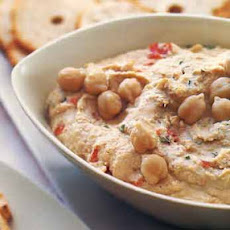 Smoky Chipotle Hummus with Garlic Bagel Chips