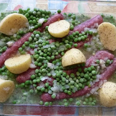 Sausage, Potatoes and Peas