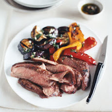 Grilled Flank Steak and Balsamic Vegetables