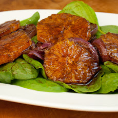Serious Salads: Oranges, Caramelized Red Onions and Spinach with Balsamic Vinaigrette