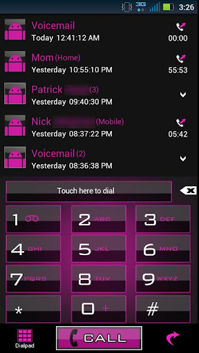 GO Contacts Clean Pink Theme