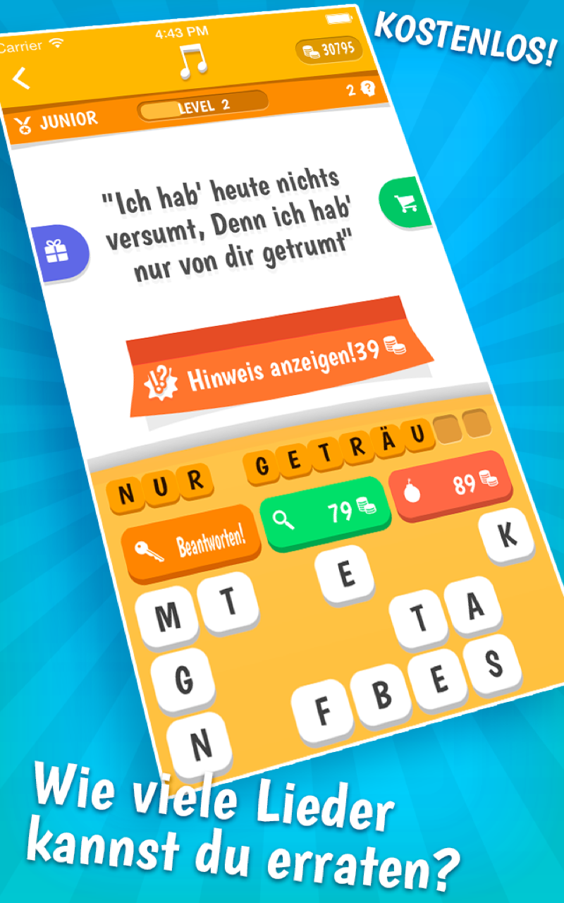 Android application Song Quiz screenshort