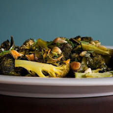 Roasted Broccoli with Almonds, Roasted Garlic and Mustard Vinaigrette
