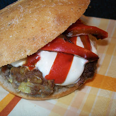 Artichoke & Parmesan Burgers with Lime Mayonnaise & Roasted Red Peppers
