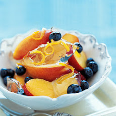 Prosecco Jelly with Nectarines, Blueberries, and Candied Orange Peel
