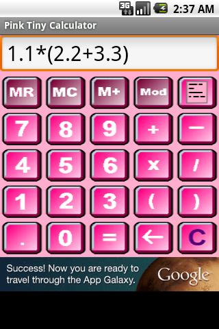 Pink Tiny Calculator