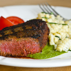 Grilled Spice-Rubbed Beef Tenderloin with Chimichurri Sauce