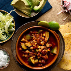 Vegetarian Red Pozole with Red Beans