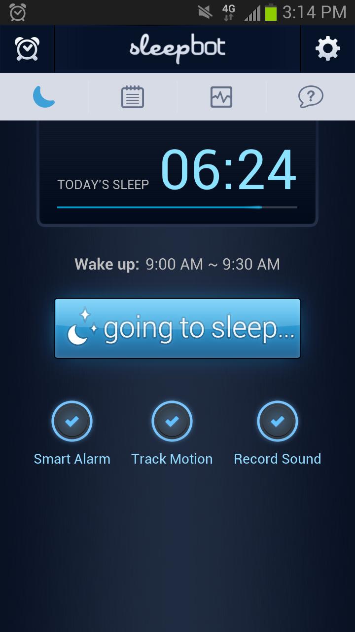 Android application SleepBot - Sleep Cycle Alarm screenshort