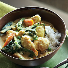 Coconut Ginger Curry with Vegetables and Halibut