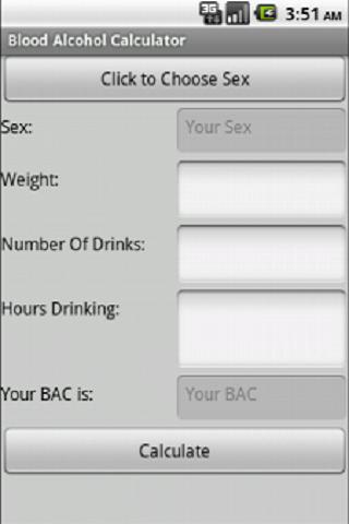 Blood Alcohol Calculator