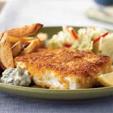 Cornflake-Crusted Halibut with Chile-Cilantro Aioli