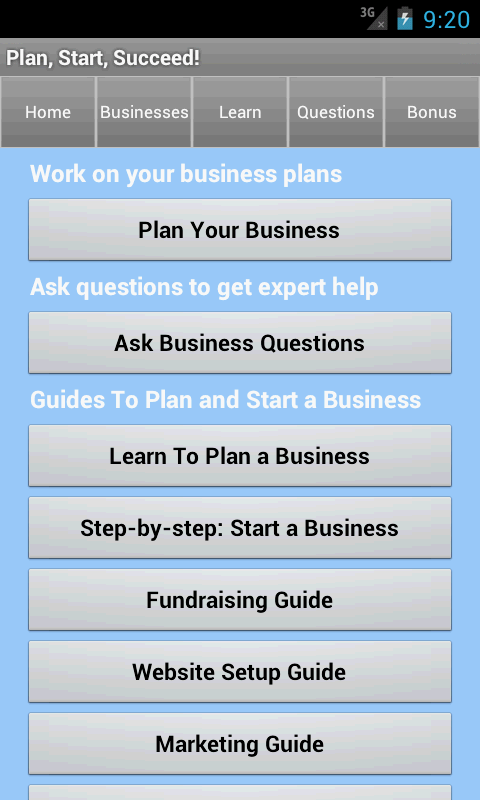 Android application Small Business Coach &amp; Plan screenshort