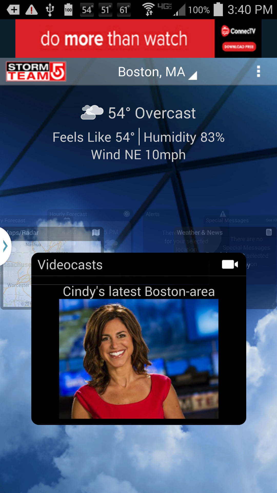 Android application WCVB Boston Weather screenshort