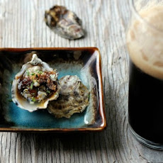 Irish Stout Granita with Raw Oysters