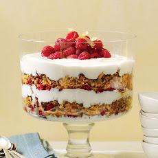 Yogurt Parfait with Granola, Raspberries, and Candied Ginger