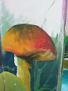 Orange Mushroom Mural